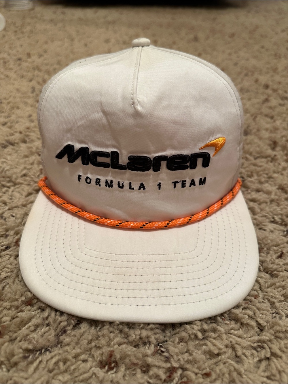 New Era McLaren Formula 1 Team White Hat with Orange Accent